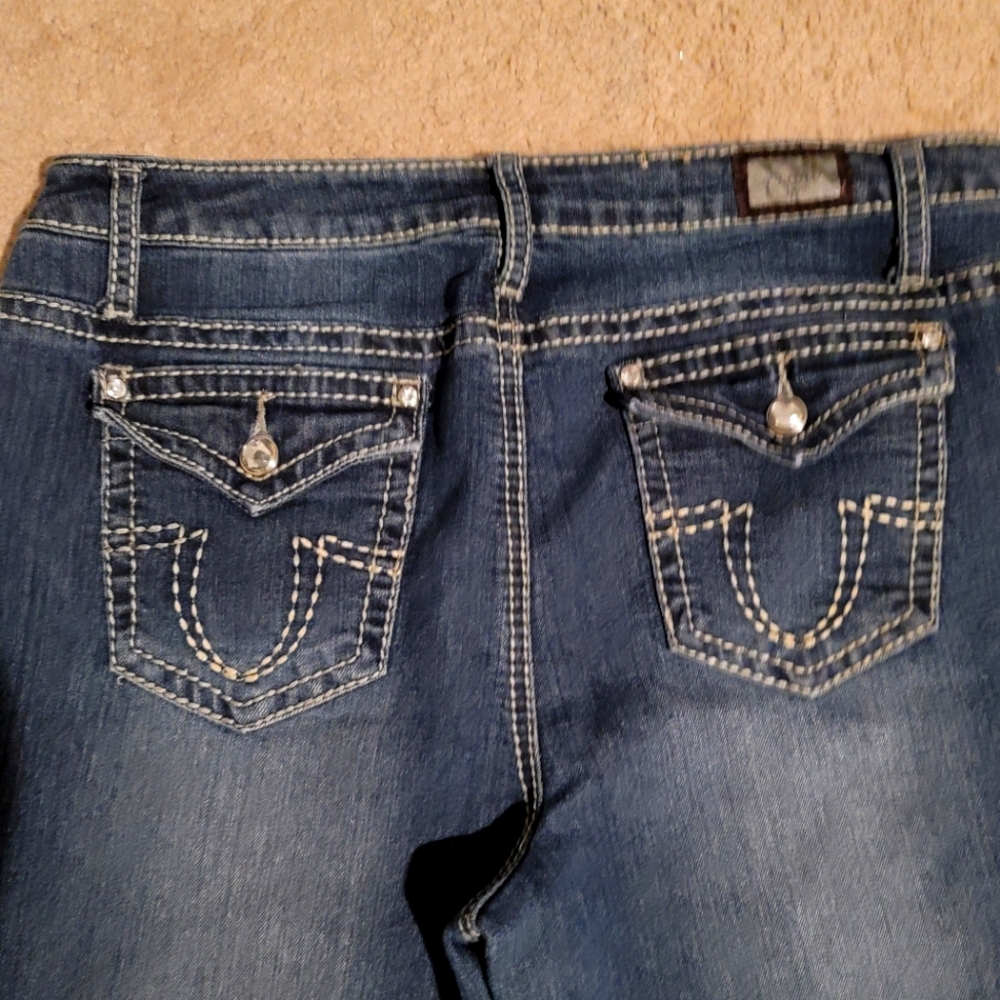 Earl Jeans Women's Denim Embellished Pocket Jeans Size 12